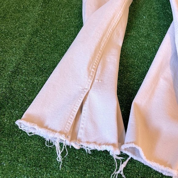 Zara Women's Split Raw Hem High Rise Denim Collection Beige Jeans Pants Size 06 - Picture 6 of 16